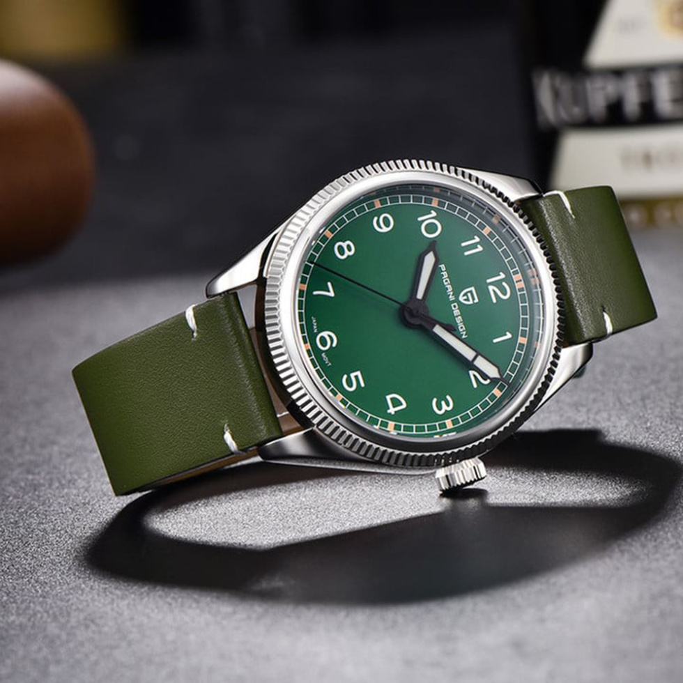large Часы мужские Pagani Design PD-1765 Silver-Green-Green 0
